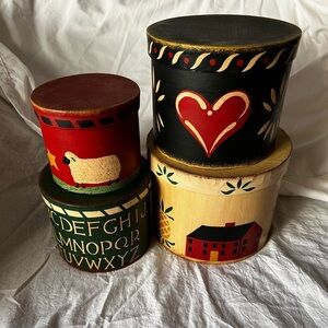 Folk art nesting boxes